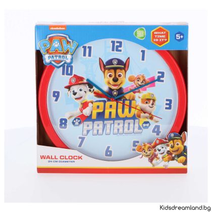 Стенен часовник, Paw Patrol, 24 см, Многоцветен