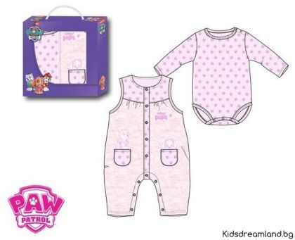 Бебешки комплект боди и гащеризон PAW PATROL