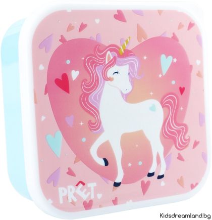 Кутия за обяд Snackbox 3 в 1 – дизайн с еднорог