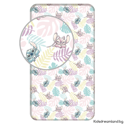 Памучен Чаршаф, Lilo & Stitch, 90х200x25 см