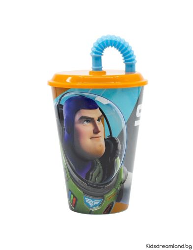  Пластмасова чаша със сламка - Играта на играчките Лайтиър 430 мл