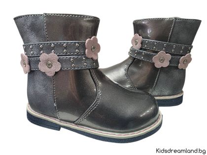 Детски Боти Dark Grey with flowers