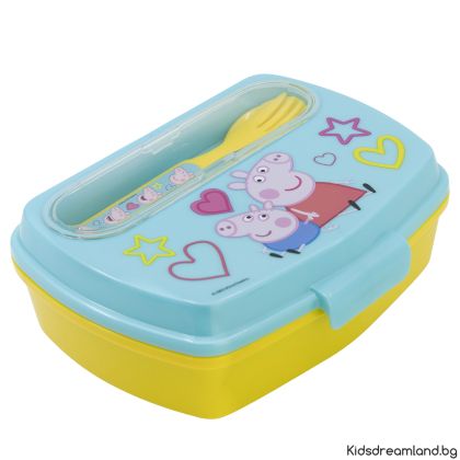 Кутия за храна Stor Peppa Pig - С прибори