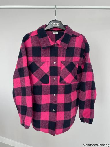 Карирана риза за момиче в циклама