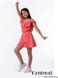 Къс гащеризон за момиче, Праскова