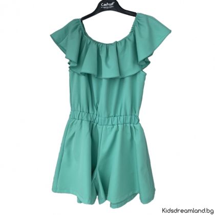 Къс гащеризон за момиче, Зелен