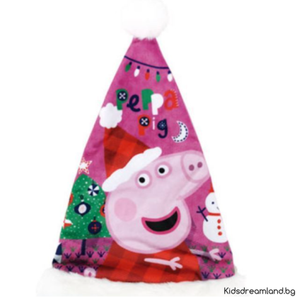 Коледен коплект от 2 части чорап и шапка, Peppa Pig 42 см