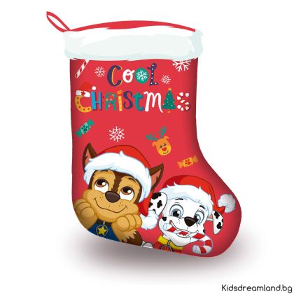 Коледни чорапи за камина Paw Patrol, розови, 42 см