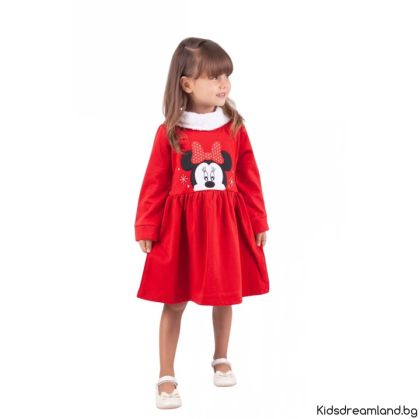 Коледна рокля, Мини Маус, С дълаг ръкав