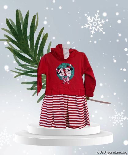 Коледна рокля Minnie Mouse - с качулка