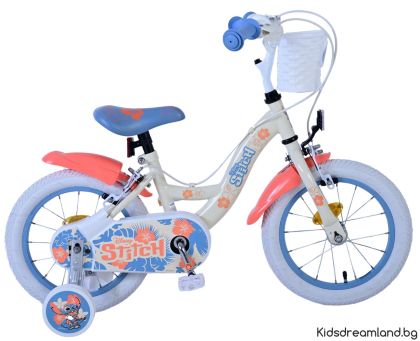 Детски велосипед Disney, Lilo & Stitch, За Момичета - 14 инча с 2 ръчни спирачки