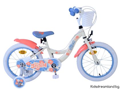 Детски велосипед Disney, Lilo & Stitch, За Момичета - 16 инча с две ръчни спирачки