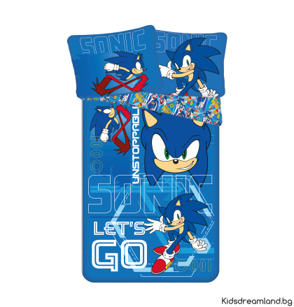 Спално бельо Licensed 140x200+70x90, Sonic, Let's Go