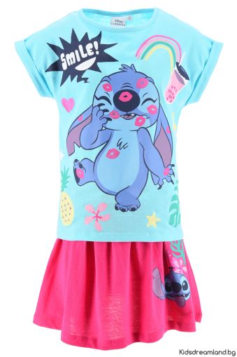 Комплект от 2 части Lilo & Stitch – Тениска и Полa 100% Памук