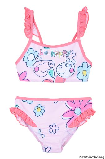 Бански Peppa Pig от 2 части – 82% Полиестер и 12% Еластан, Лицензиран продукт