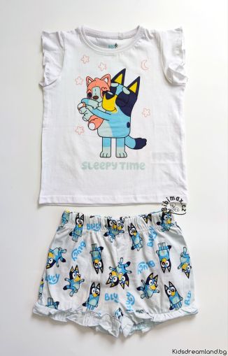 Детска пижама за момиче – бяла, 100% памук, лицензиран дизайн