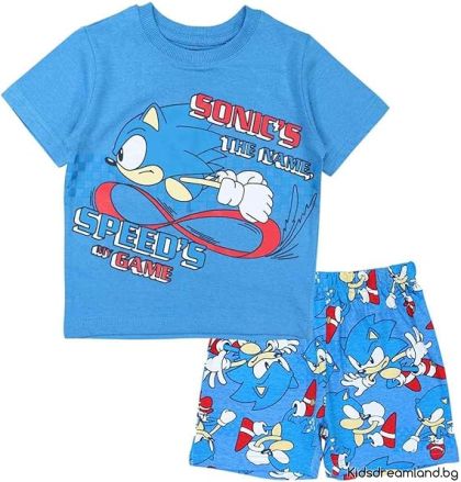 Лятна детска пижама „Sonic“ от две части – 100% памук