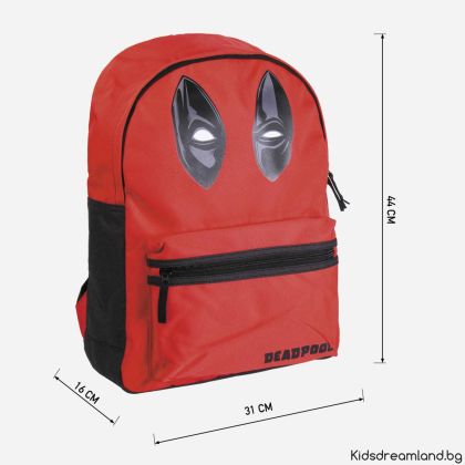 Детска раница за училище – Deadpool (червена, 44 см)