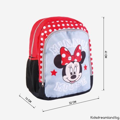  Ученическа раница, Minnie Mouse, 2 ципа (31 x 32 x 14 см)