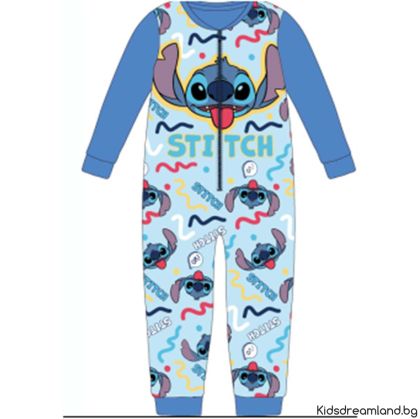 Детска пижама с гащеризон Stitch | Disney | 100% полиестер флийс