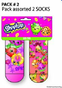  Shopkins цветни чорапи с плодчета – комплект от 2 броя