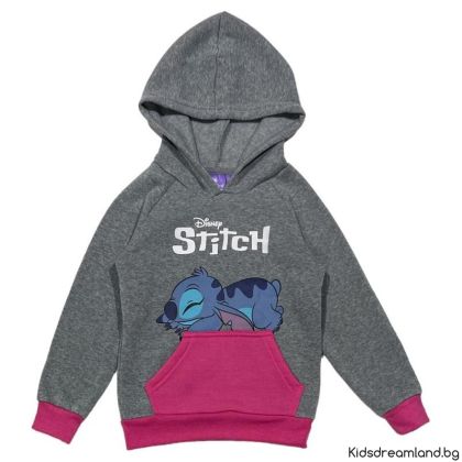 Детски суичър с качулка Stitch