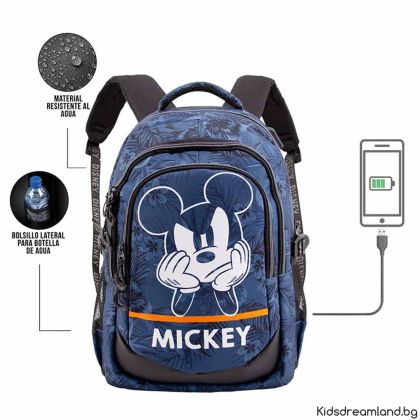 Детска Раница Мики Маус с USB Port