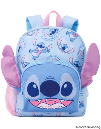  Детска раница Disney, Lilo & Stitch, 3D Ears с 4 части, 36x26x10 см