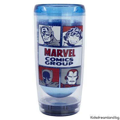 Двустенна пластмасова чаша DROP SAFE 705 мл MARVEL AVENGERS COMIC ENERGY