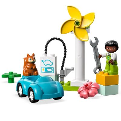 Lego Duplo Town - Въздушна турбина и електрическа кола