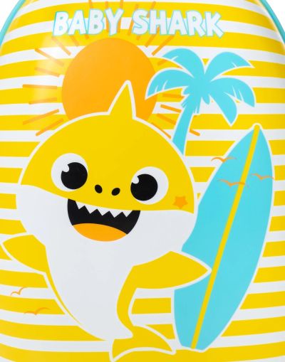 Детски синьо-жълт куфар, Baby Shark, 45 см x 30 см x 22 см