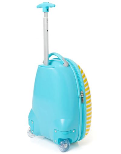 Детски синьо-жълт куфар, Baby Shark, 45 см x 30 см x 22 см