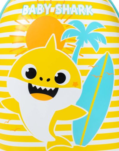 Детски синьо-жълт куфар, Baby Shark, 45 см x 30 см x 22 см