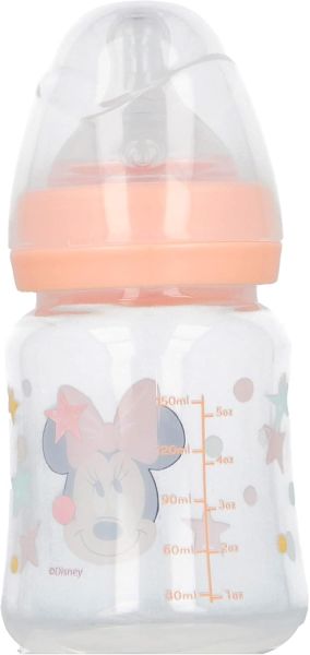 Шише с широко гърло, силиконов биберон, 3 позиции Minnie