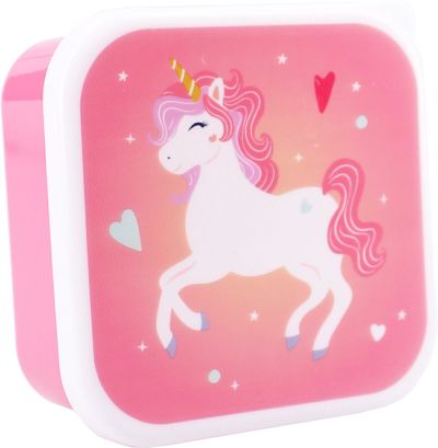 Кутия за обяд Snackbox 3 в 1 – дизайн с еднорог