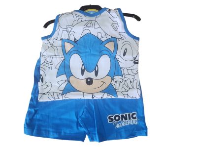 Памучен летен комплект „Соник“ – 2 части: потник и къси гащи