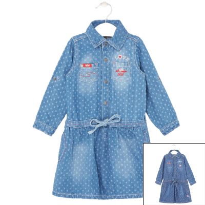 Дънкова рокля с яка и колан на талията Lee Cooper