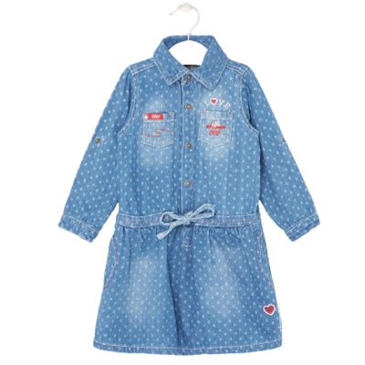 Дънкова рокля с яка и колан на талията Lee Cooper