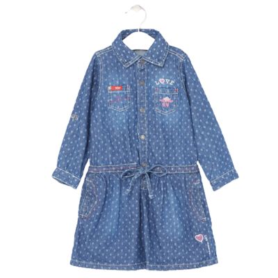 Дънкова рокля с яка и колан на талията Lee Cooper