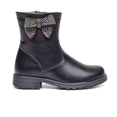 Детски Боти в черно с панделка