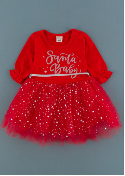 Детска коледна рокля Santa Baby - 68 см - 6месеца