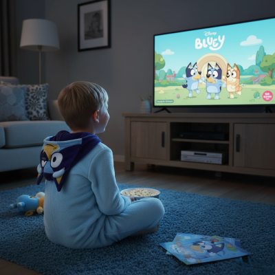 Спално облекло пижама коралово синьо с 3D уши