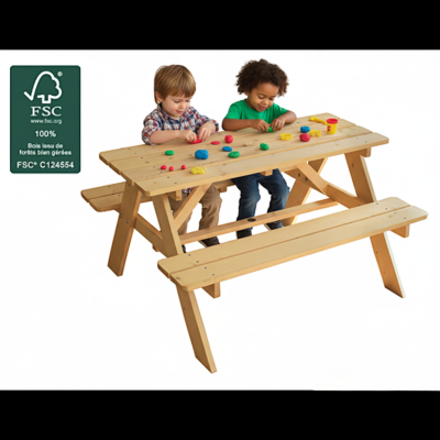 Дървена маса, пейка за пикник