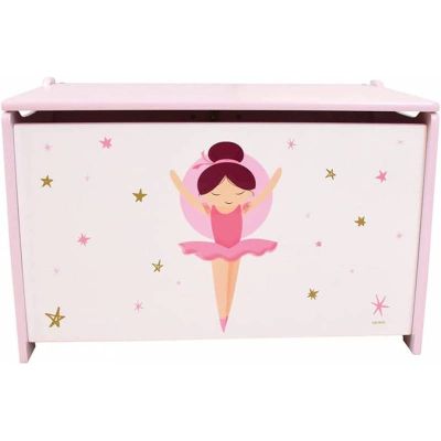  Кутия за играчки балерина, Дървена за деца, В. 40 X Ш. 58 X Д. 36 Cm