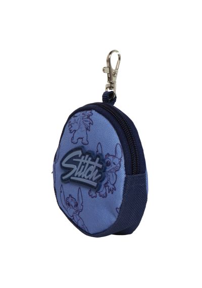 Кръгло портмоне, Lilo & Stitch, С цип и карабин 9X9X2CM