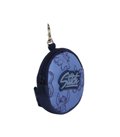 Кръгло портмоне, Lilo & Stitch, С цип и карабин 9X9X2CM