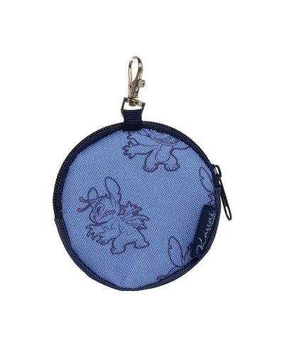 Кръгло портмоне, Lilo & Stitch, С цип и карабин 9X9X2CM