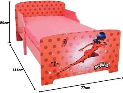 Детско легло с ламелна рамка, Lady Bug, 140 x 70 см 
