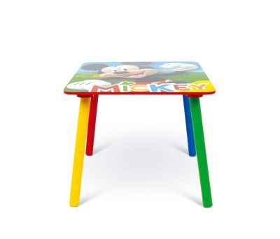 КОМПЛЕКТ ДЪРВЕНА МАСА MICKEY MOUSE (50X50X44CM) И 2 СТОЛОВА (26,5X26,5X50CM)