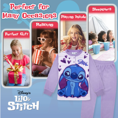 Зимна поларена пижама Disney Lilo and Stitch за момиче